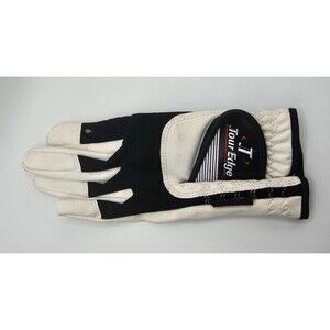Tour Edge Junior Left Golf Glove White Black Synthetic Youth One Size Used